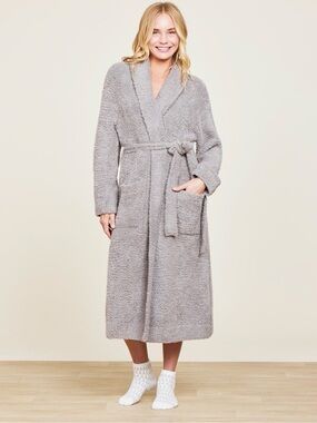 Barefoot Dreams CozyChic® Long Solid Robe in Nickel
